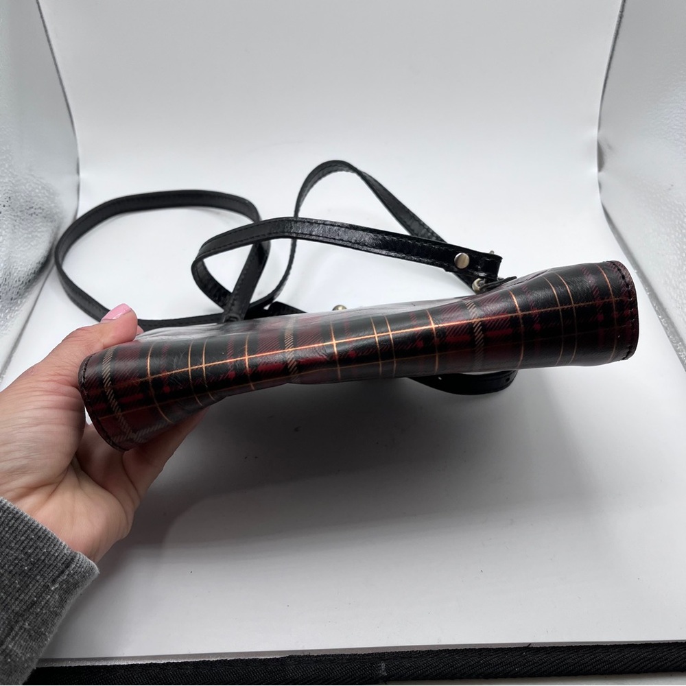 PATRICIA NASH VALLINA FRAME CROSSBODY BAG TARTAN PLAID red black gold - Picture 2 of 7